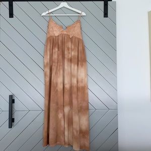 Zara tie dye cream and tan dress size, earth tones
